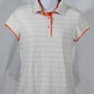 TOMMY BAHAMA POLO TYPE SHIRT ORANGE/WHITE SZ S